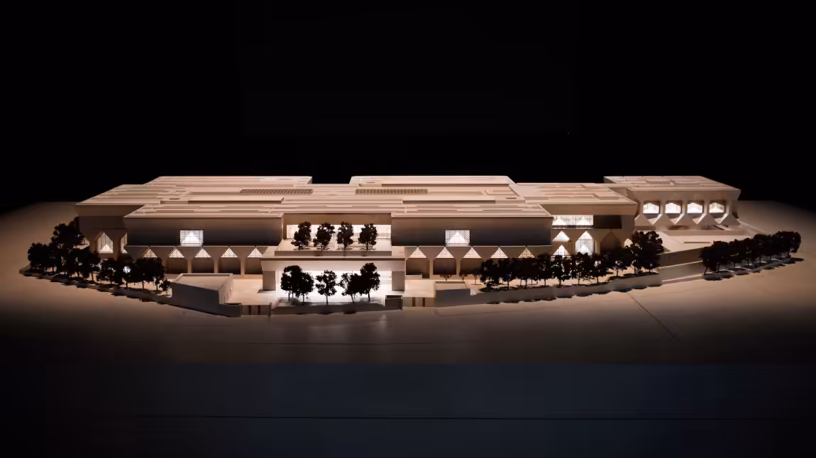 Architectural rendering of the upcoming Kiran Nadar Museum of Art building