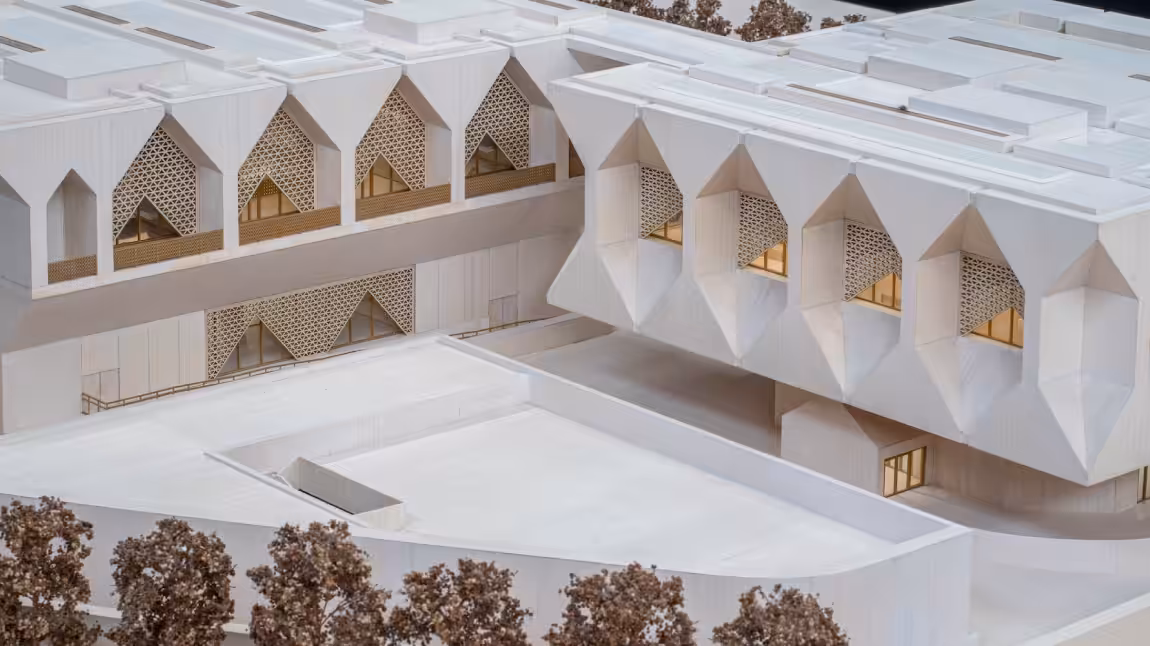 Architectural rendering of the upcoming Kiran Nadar Museum of Art building