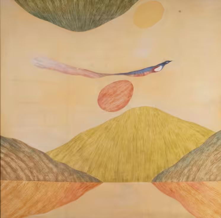Artwork titled Bird & Mountain by Jagdish Swaminathan