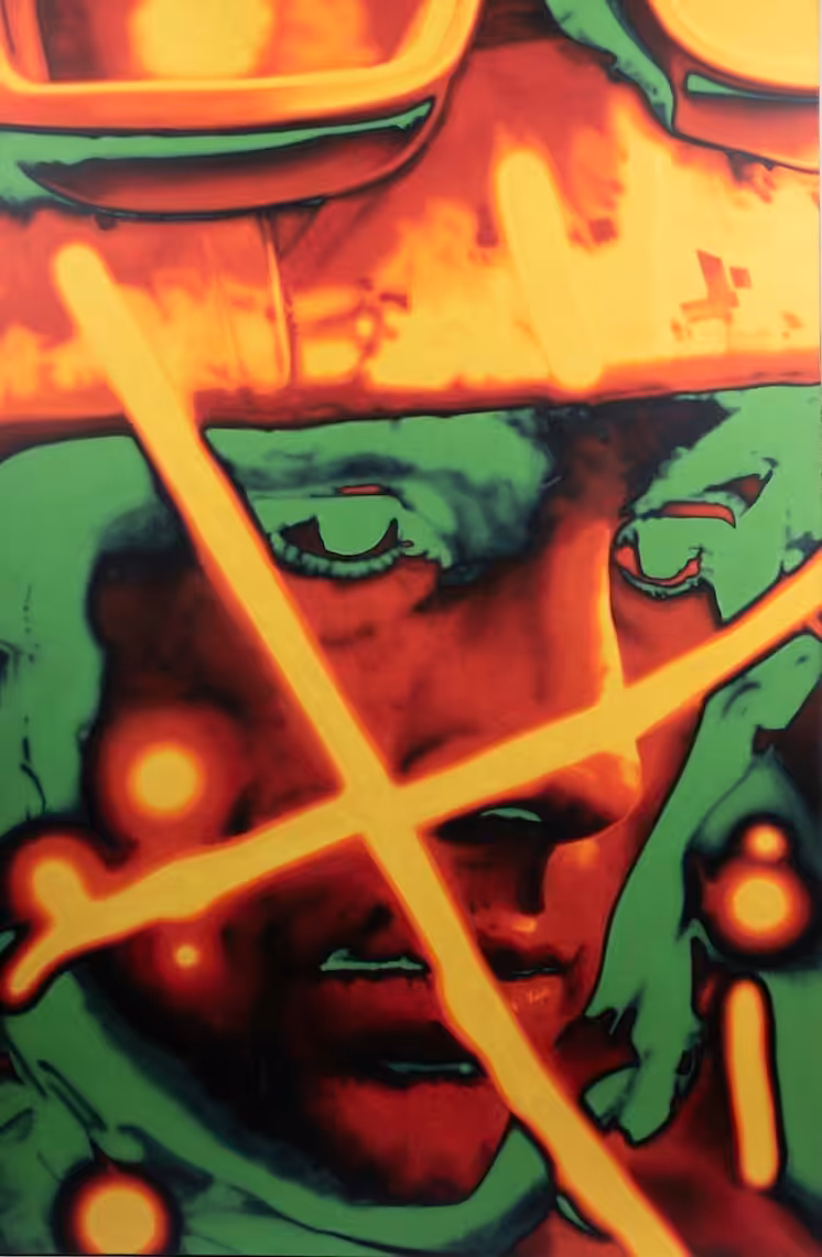 Artwork titled When Your Target Cries for Mercy (Diptych) by T. V. Santhosh